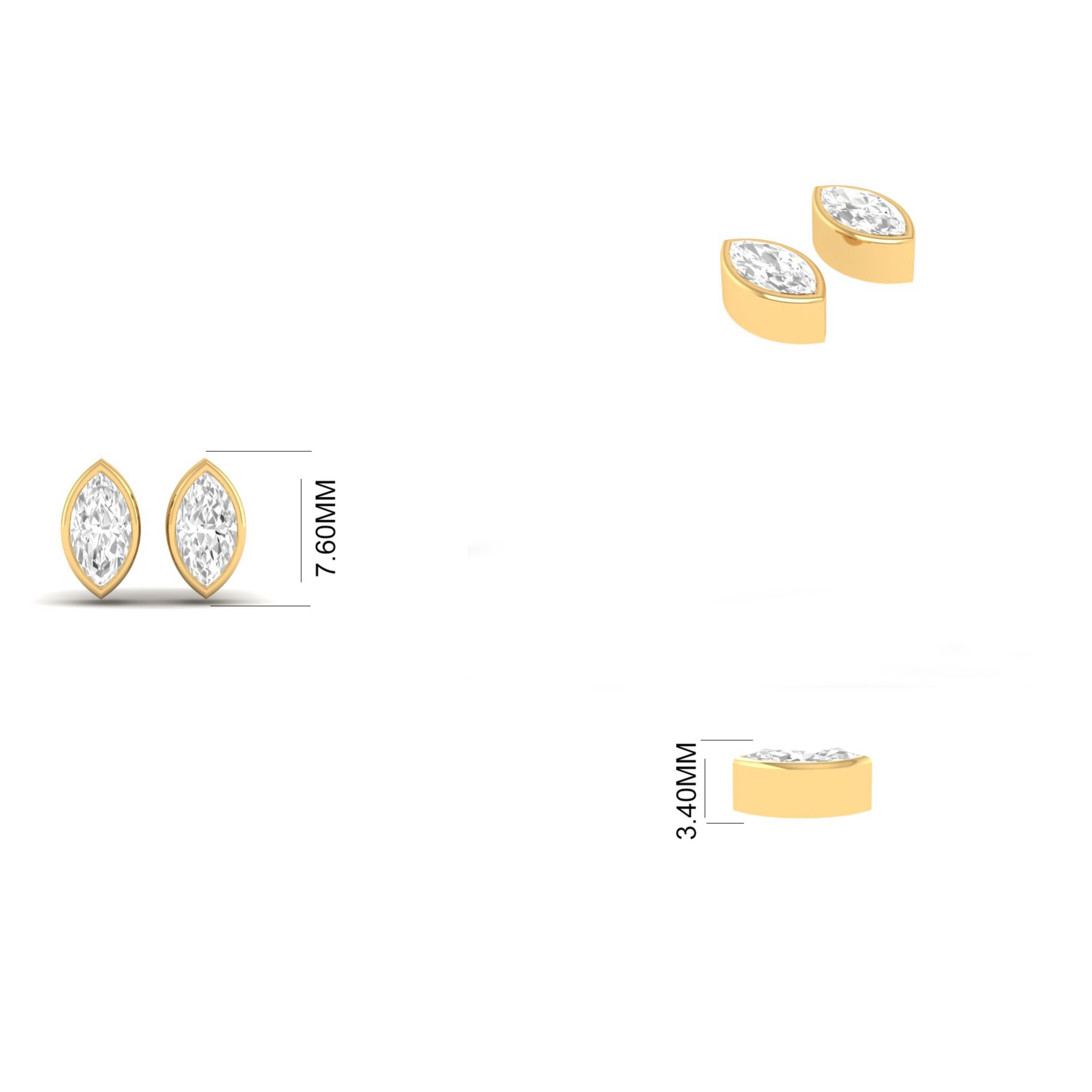 Marquise Cut Moissanit...