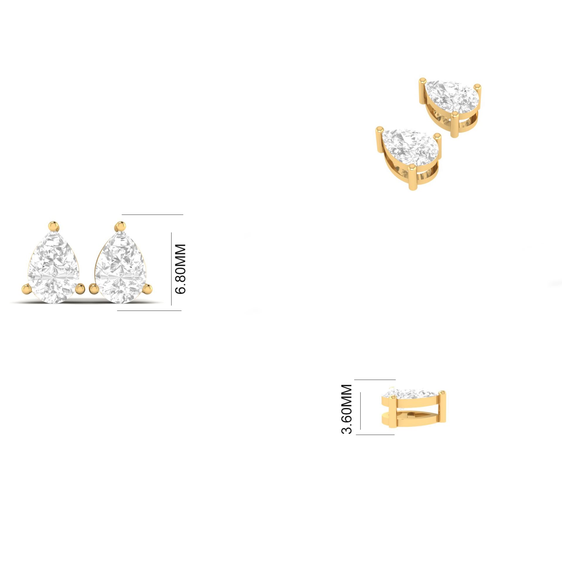 Pear Cut Moissanite St...