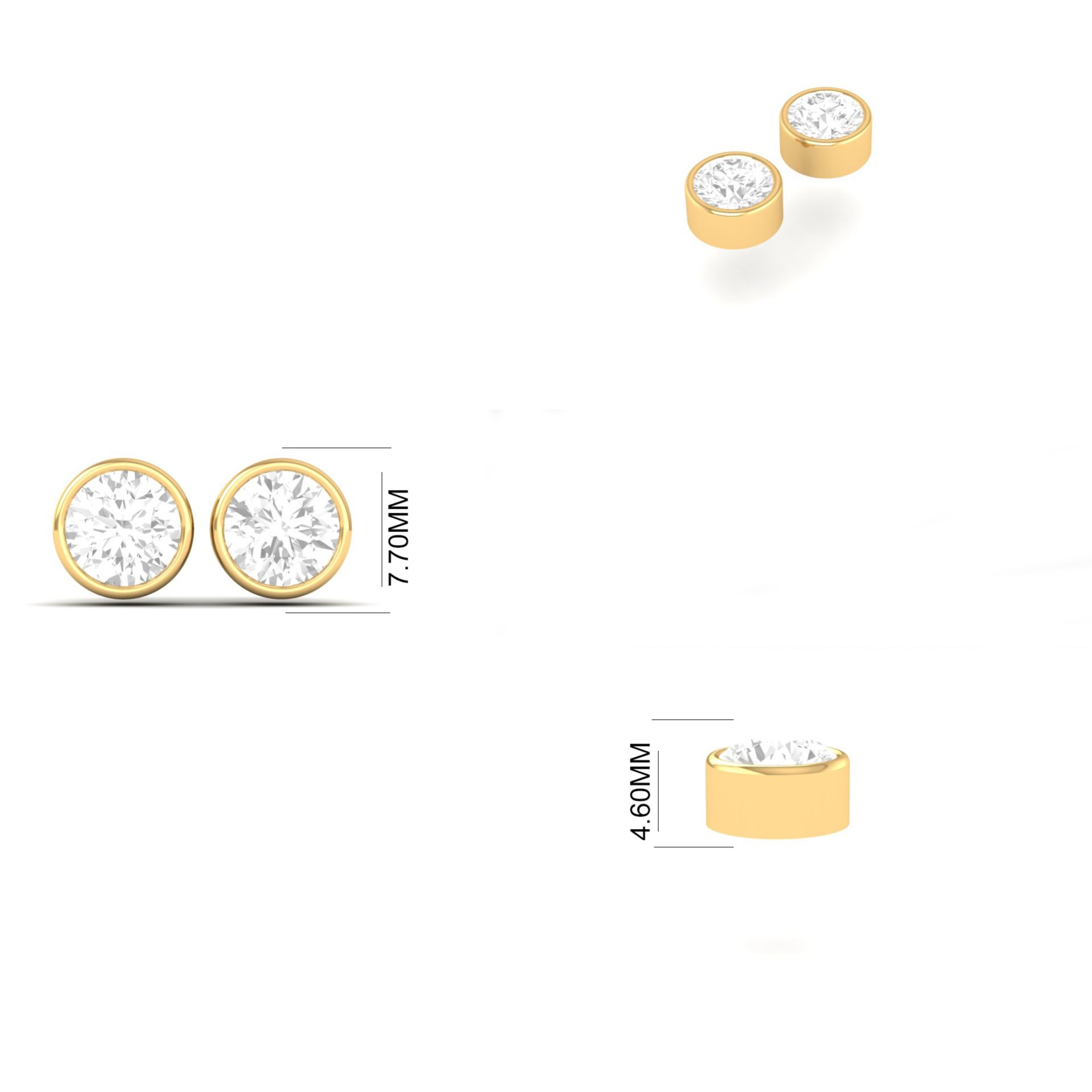 Round Moissanite Bezel...
