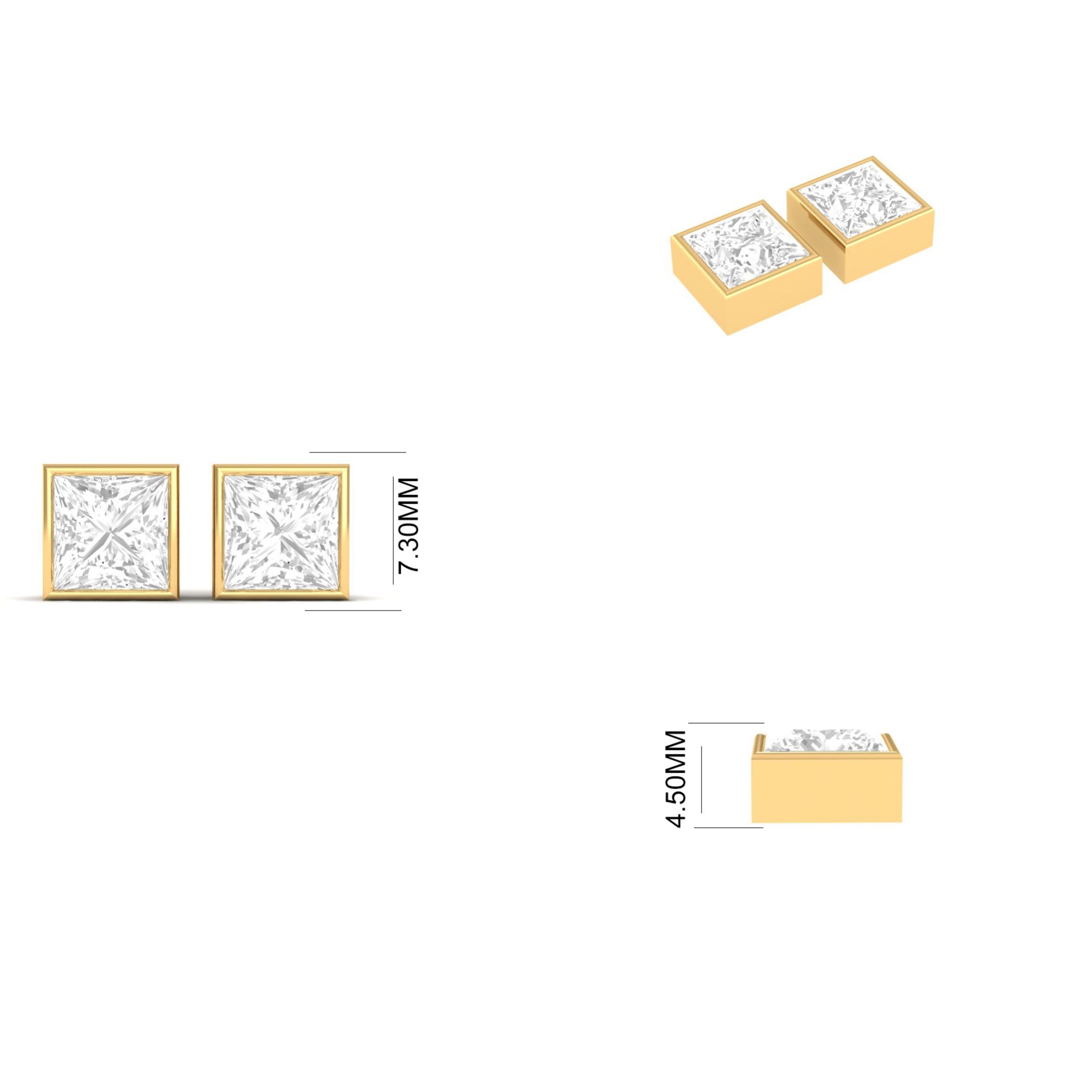 Princess Cut Moissanit...
