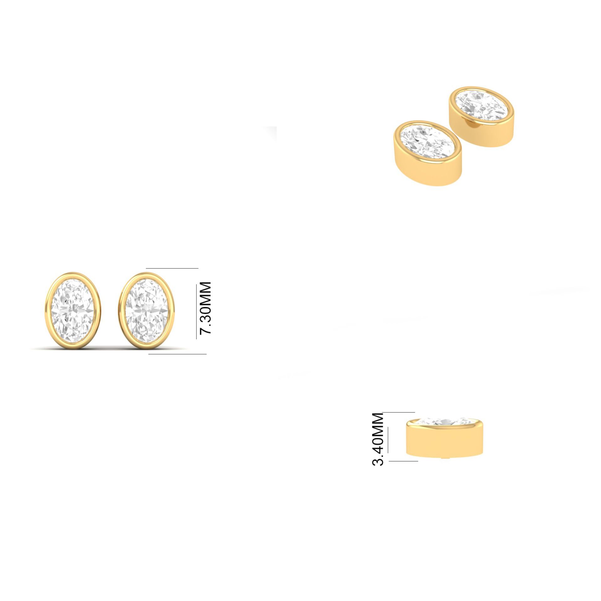 Oval Sapphire Stud Ear...