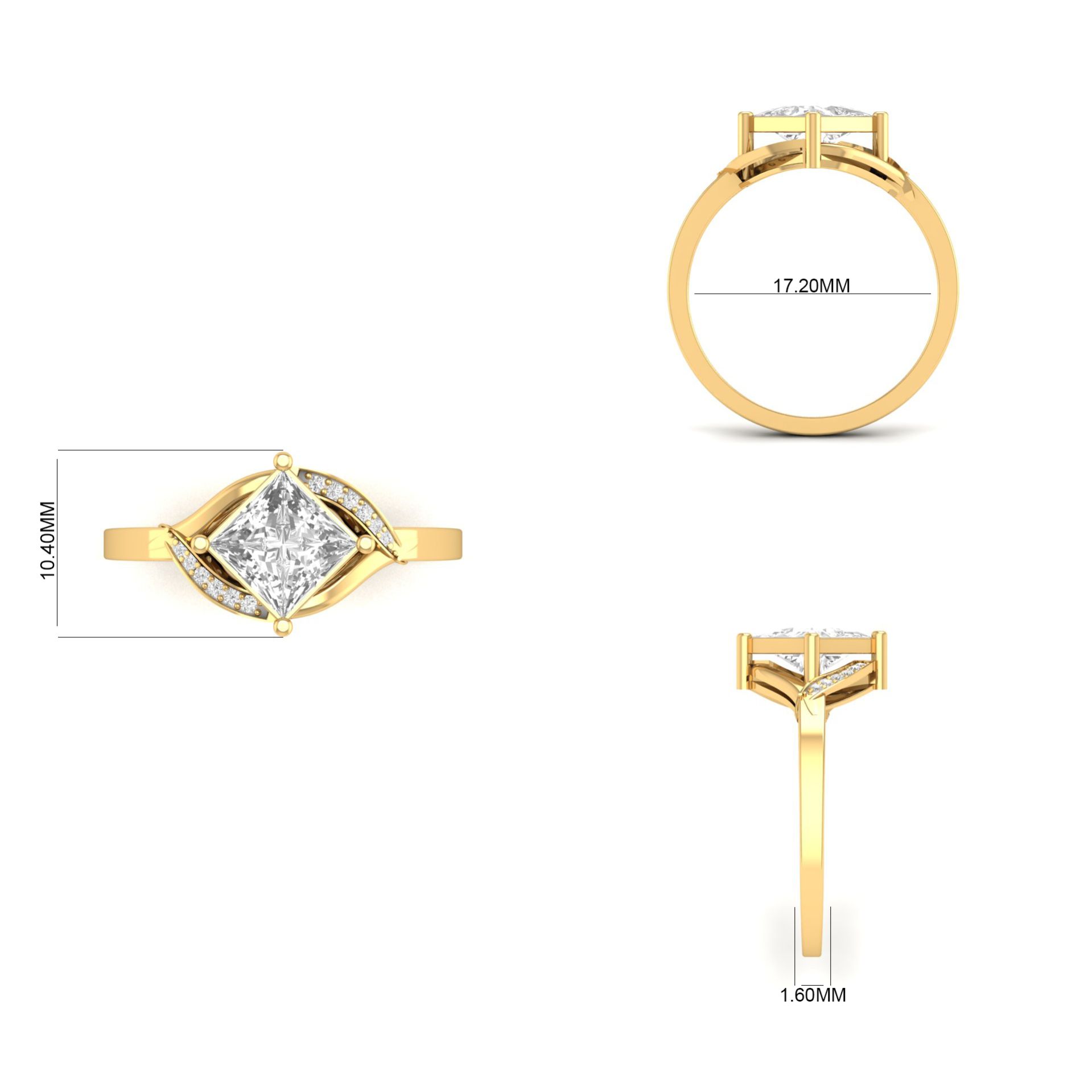 Princess Cut Moissanit...