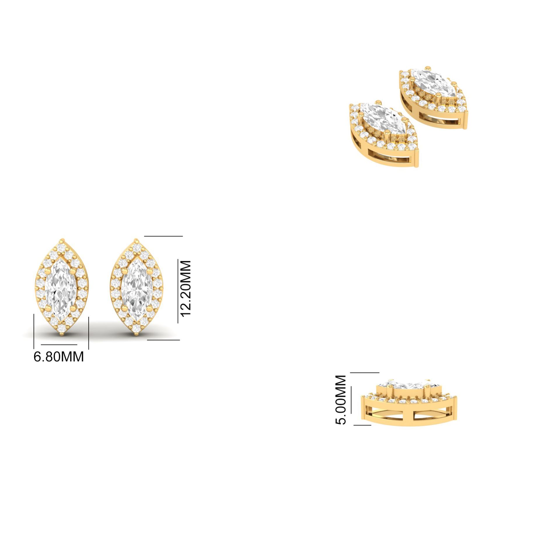 Marquise Cut Moissanit...