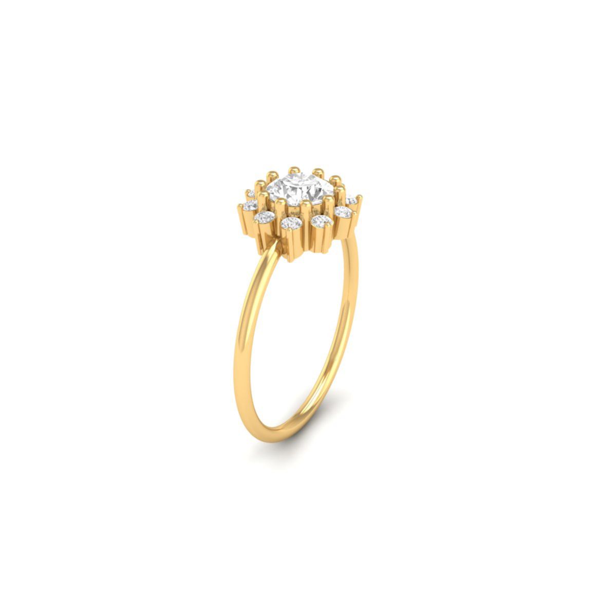 Floral Moissanite Halo...