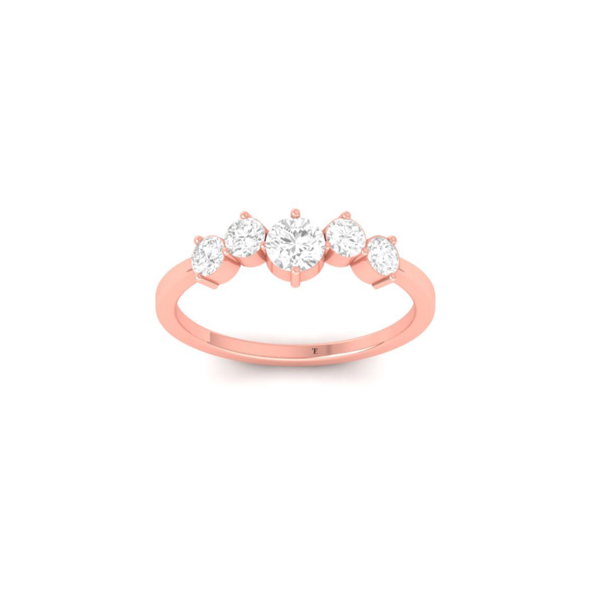 5 Stone Moissanite Wed...