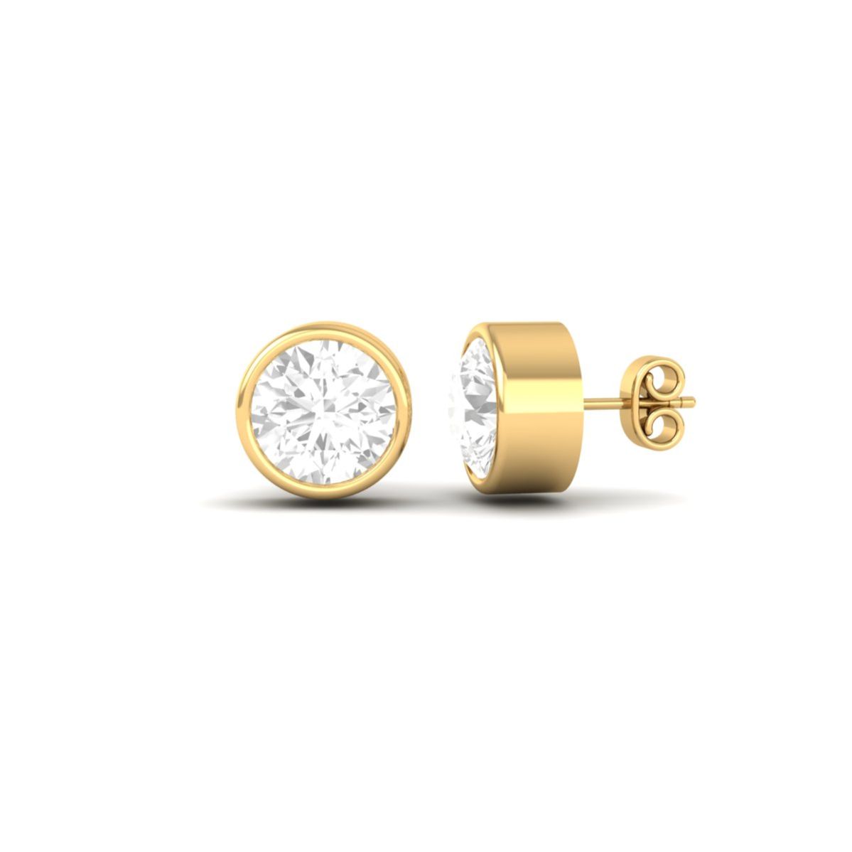 Round Moissanite Bezel...