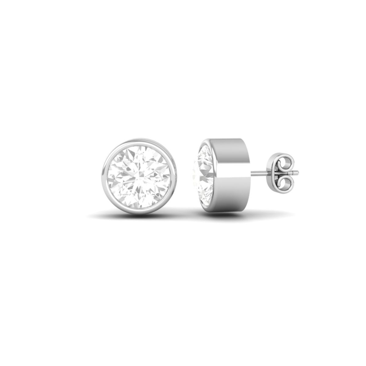Round Moissanite Bezel...