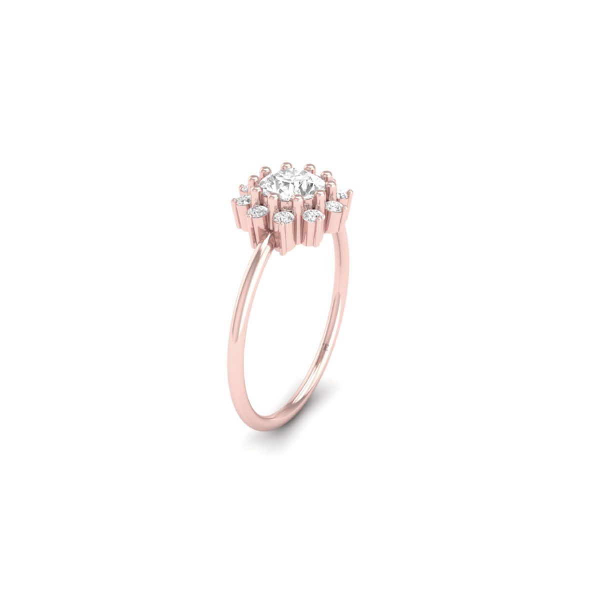 Floral Moissanite Halo...