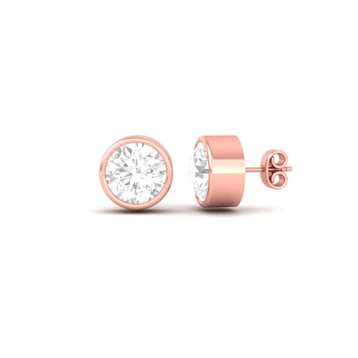 Round Moissanite Bezel...