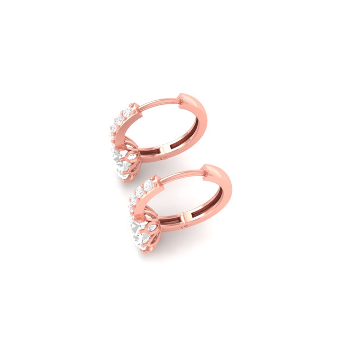 Pave Drop Diamond Earr...