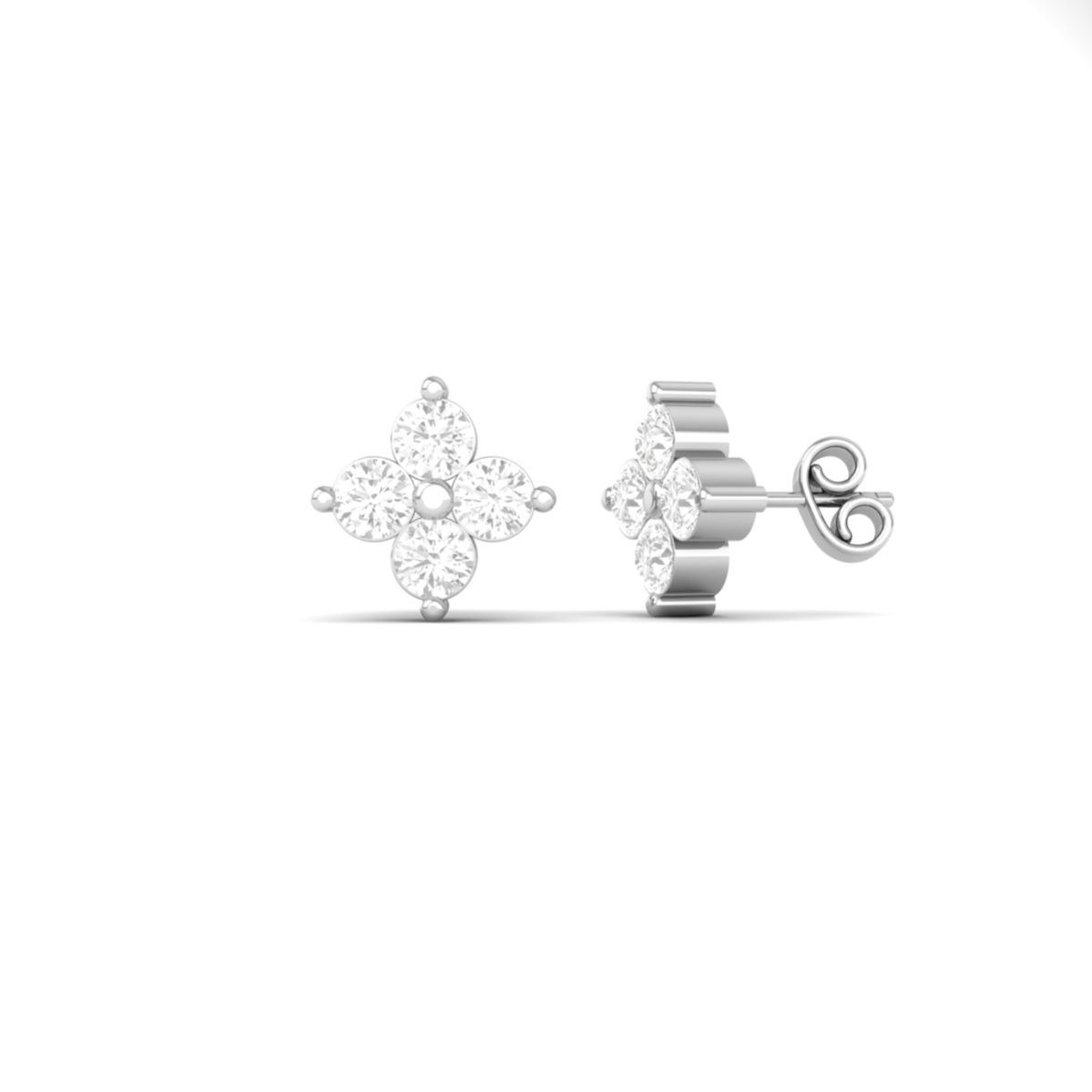 Floral Diamond Stud Ea...