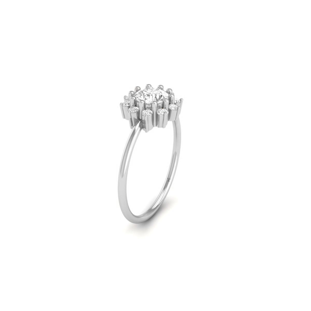 Floral Moissanite Halo...