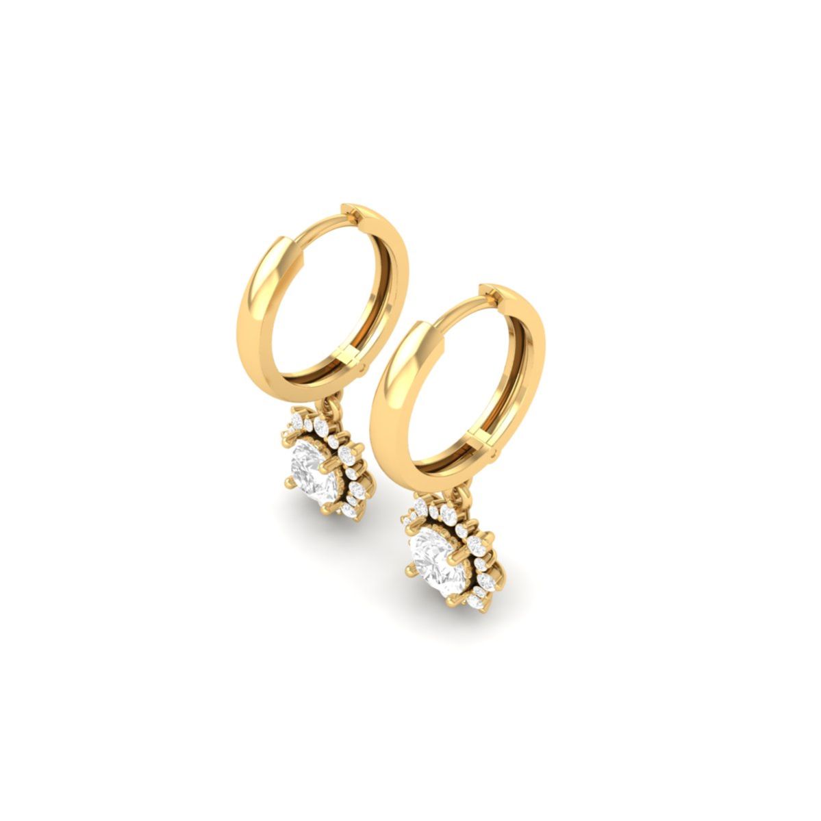 Moissanite Flower Drop...