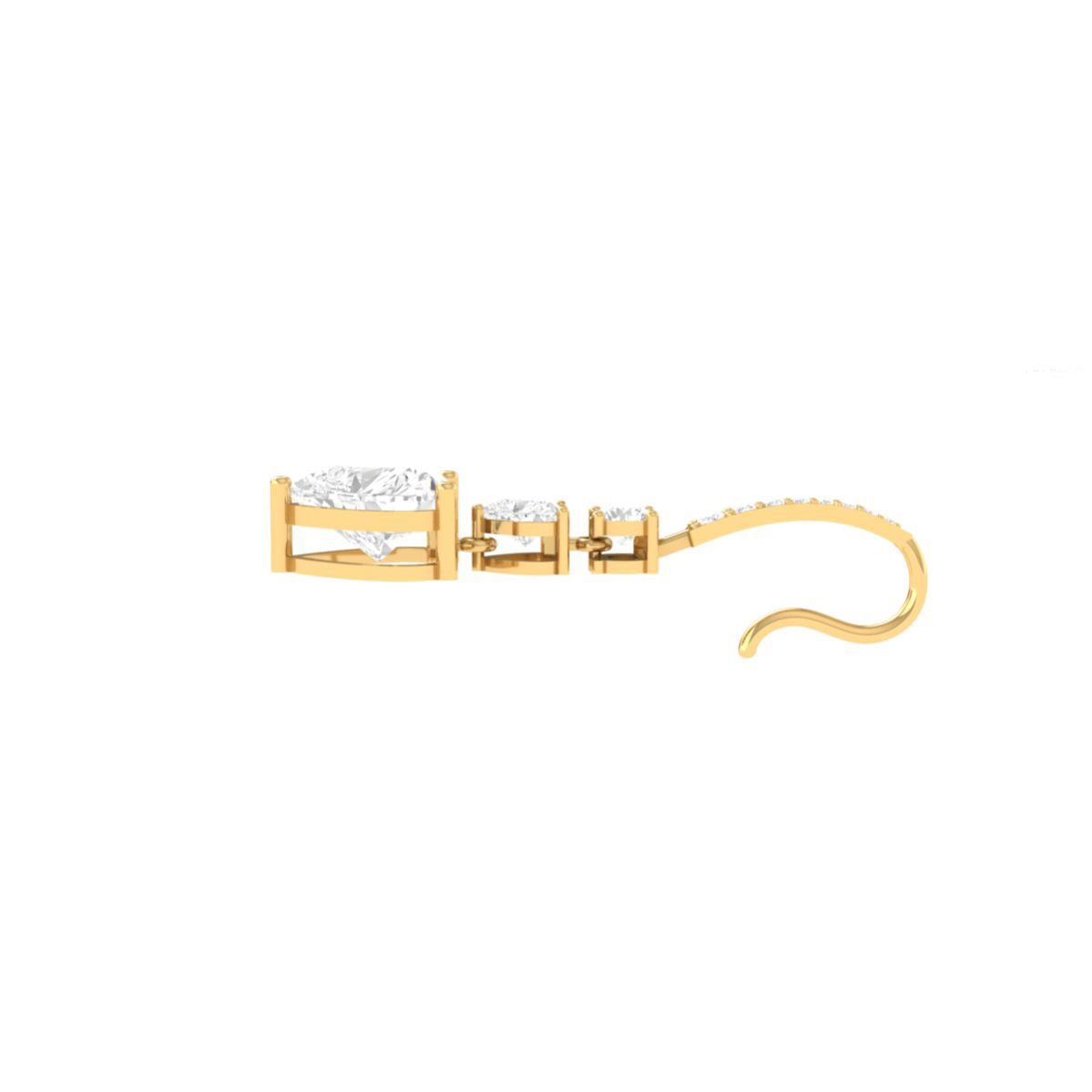 Heart Drop Diamond Ear...