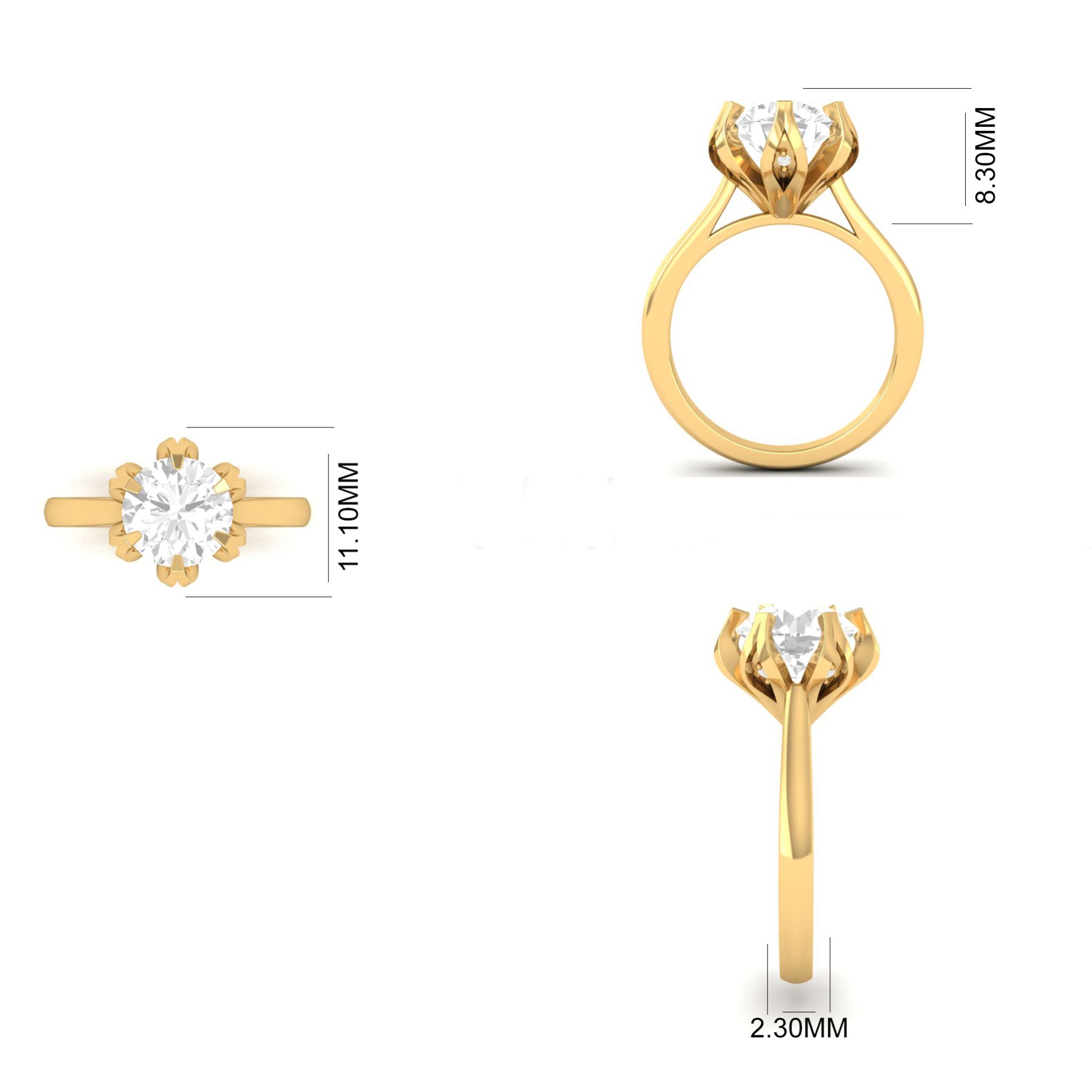 Round Solitaire Moissa...