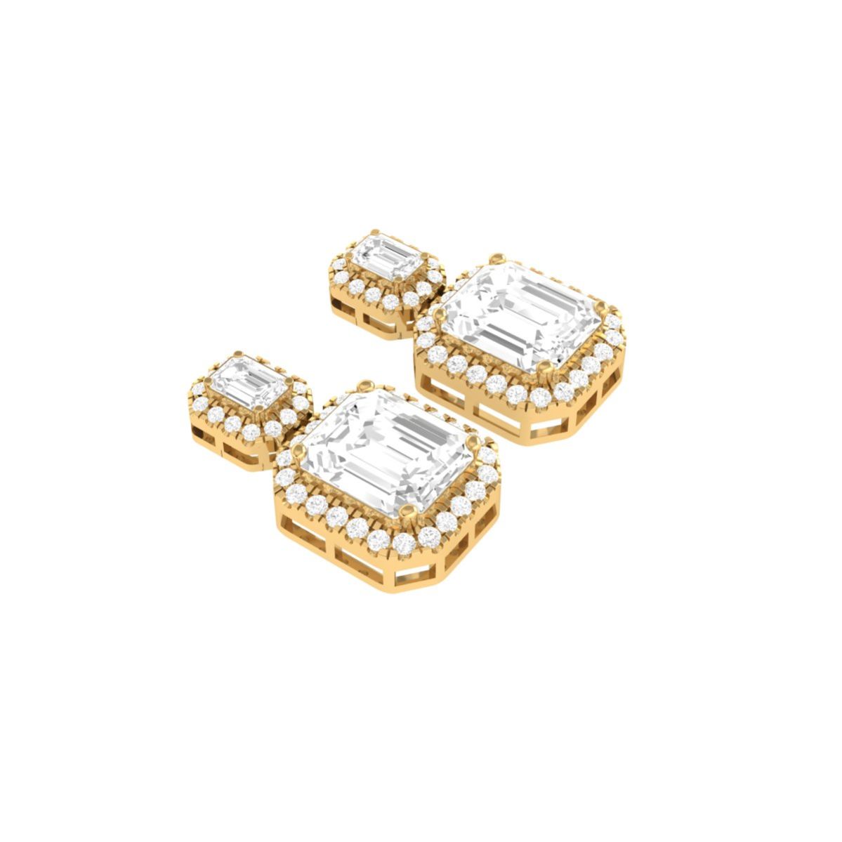 Double Halo Emerald Cu...