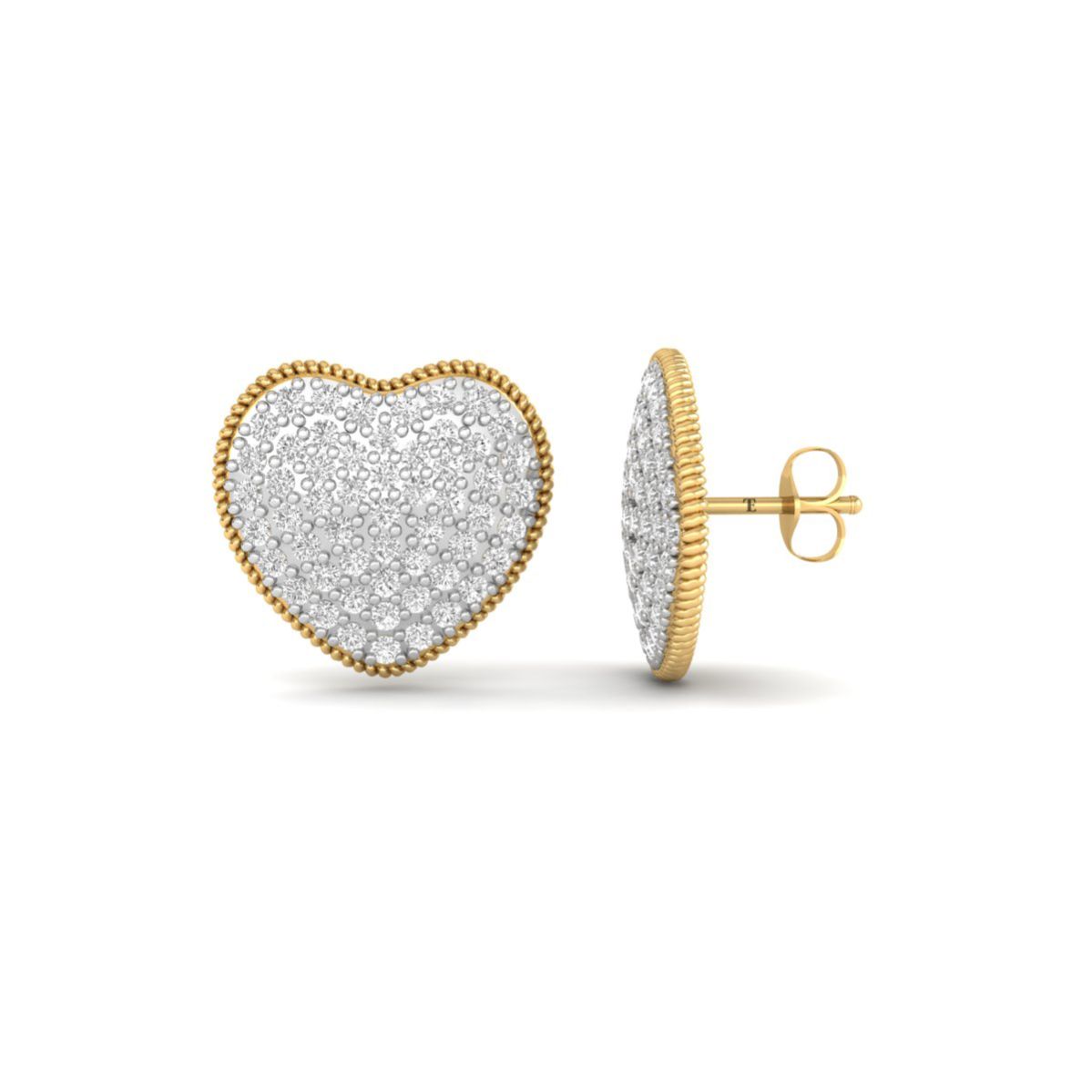 Moissanite Heart Stud ...