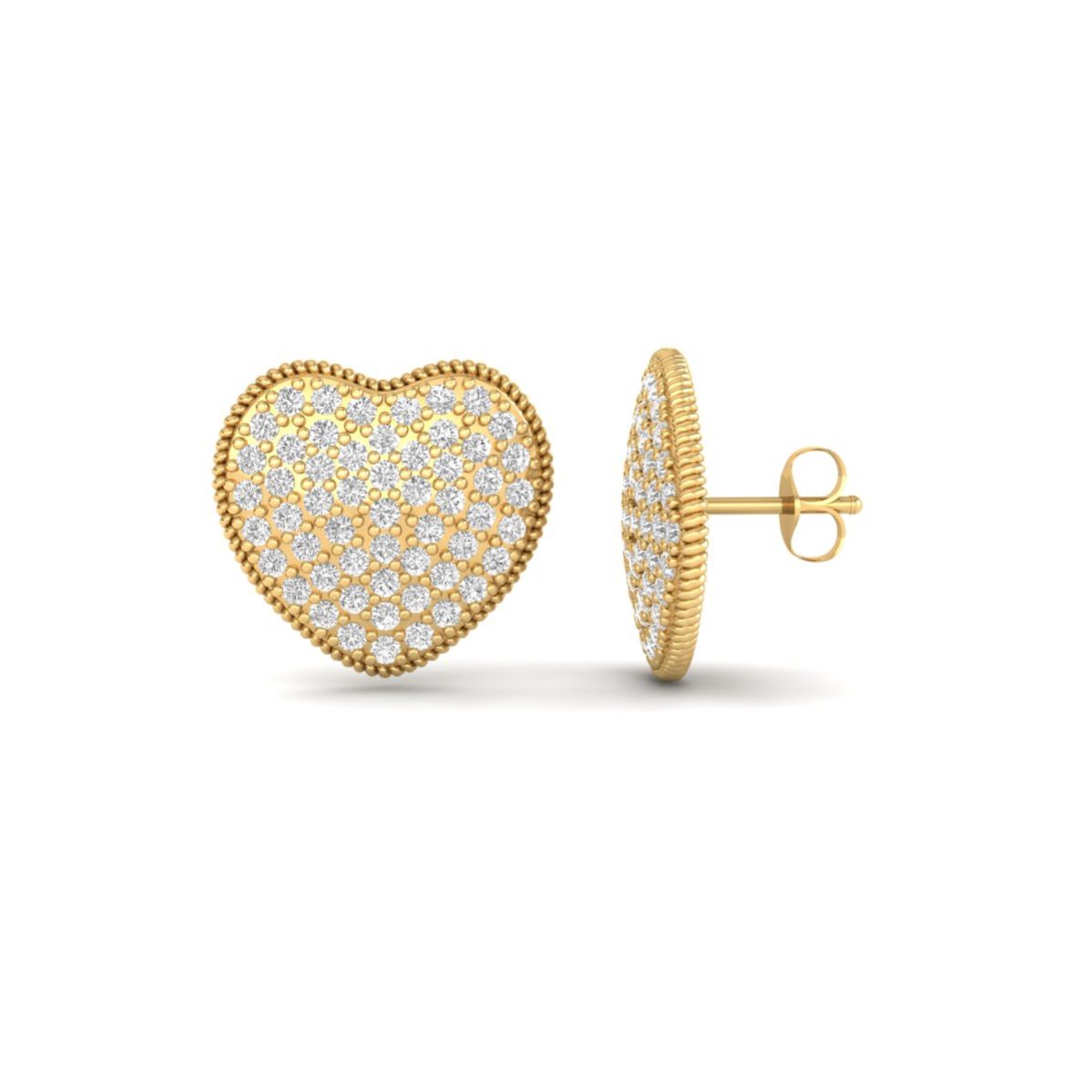 Moissanite Heart Stud ...