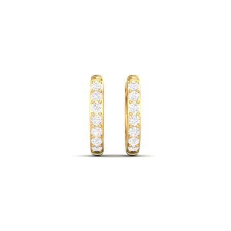 Moissanite Huggie Hoop Earrings, Gold Over Sterling Silver, Pave Diamond Mini Hoops, Dainty Moissanite Huggies, Everyday Gift for Her