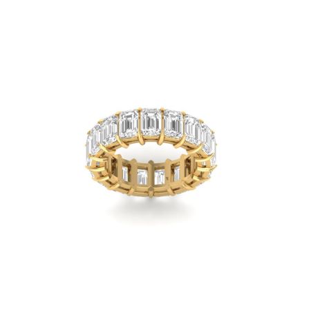 Emerald Cut Moissanite Full Eternity Wedding Emerald Cut 925 Sterling Silver Band