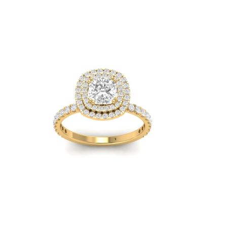 Cushion Cut Moissanite Engagement Wedding Halo 925 Sterling Silver Ring