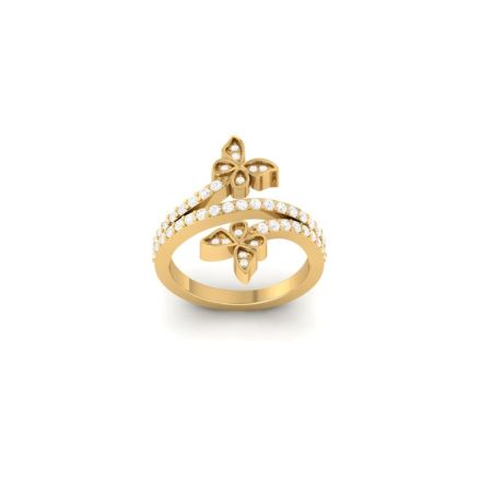 925 Sterling Silver Round Cut Moissanite Butterfly Wedding Ring