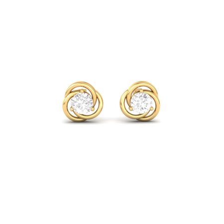 Infinity Knot Moissanite Stud Earrings, Gold Plated Love Knot Earrings, Dainty Studs, Moissanite Gift Jewelry for Women, Bridal Stud Earrings