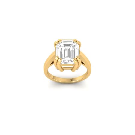 Solitiare Engagement Wedding Emearld Cut Moissanite 925 Sterling Silver Ring