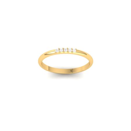 5 Stone Anniversary Wedding Women's Round Cut Moissanite Band Ring 925 Sterling Silver