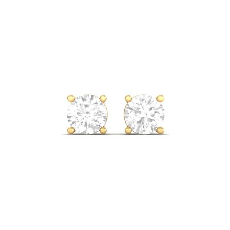 4-Prong Round Cut Moissanite Diamond Stud Earrings Sterling Silver For Her